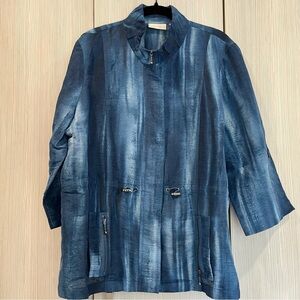Chico’s Blue Watercolor Fritzi Jacket | Size 3 (XL / US 16)‎